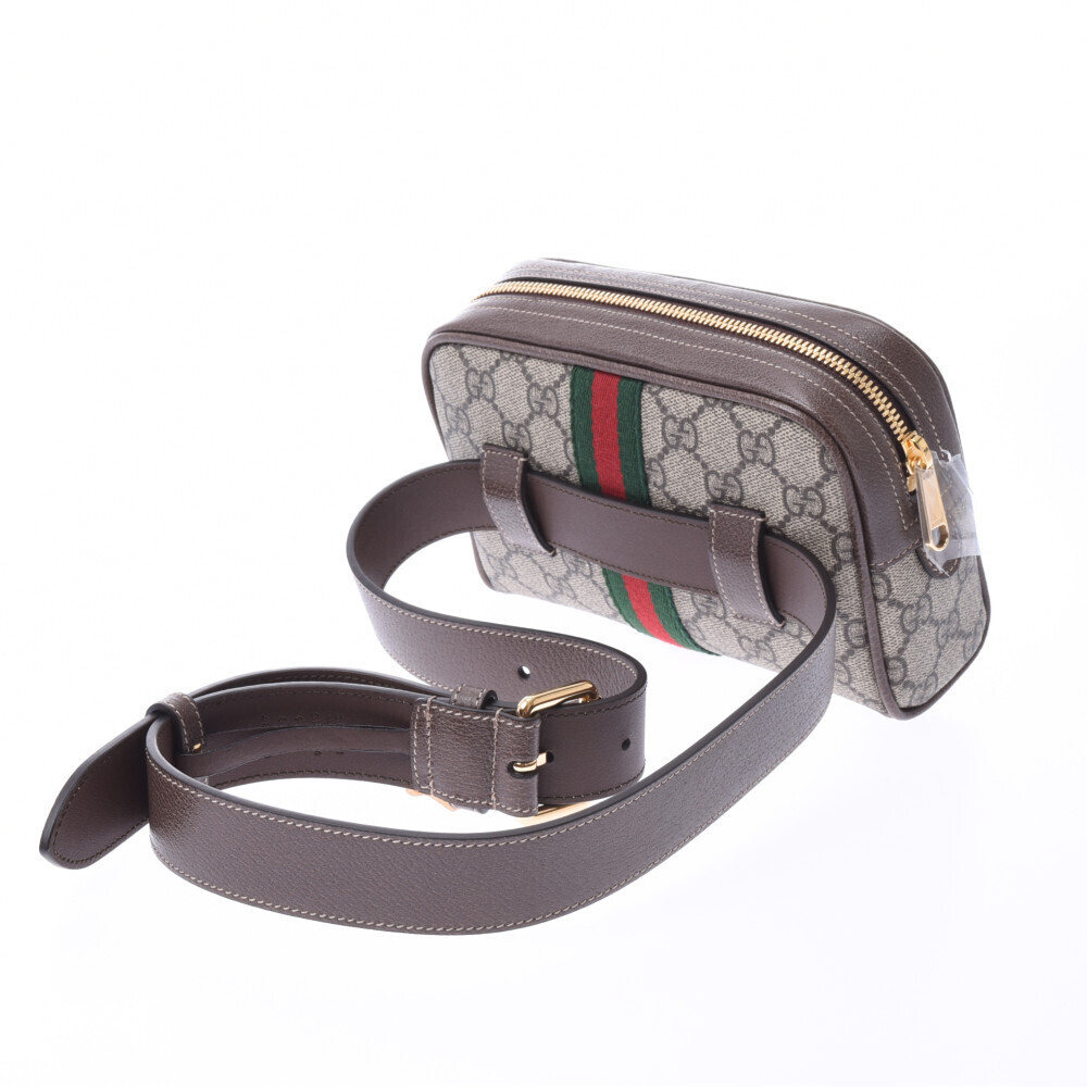 Gucci Greige Belt Brown Crossbody Ophidia Gray Belt Bag GG Supreme Waist Body